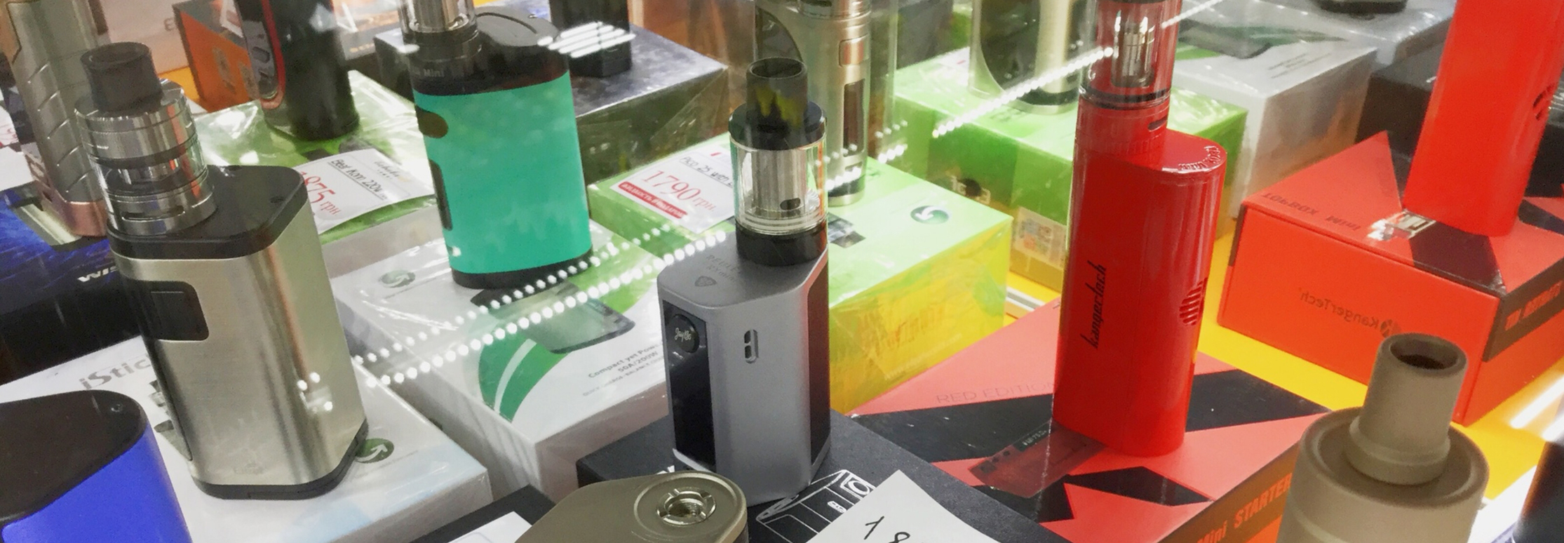 an assortment of vapes