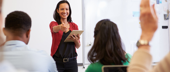 a teacher in a classroom